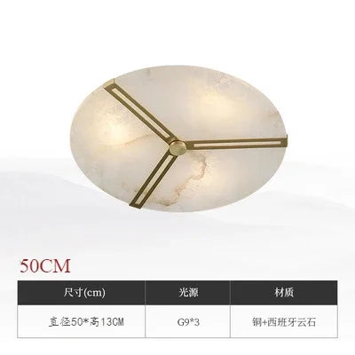 Led Lights Modern 2024 Marble Ceiling Chandelier Home Decor Ceiling Lamp White Marble New Designer Lustre for Living Room