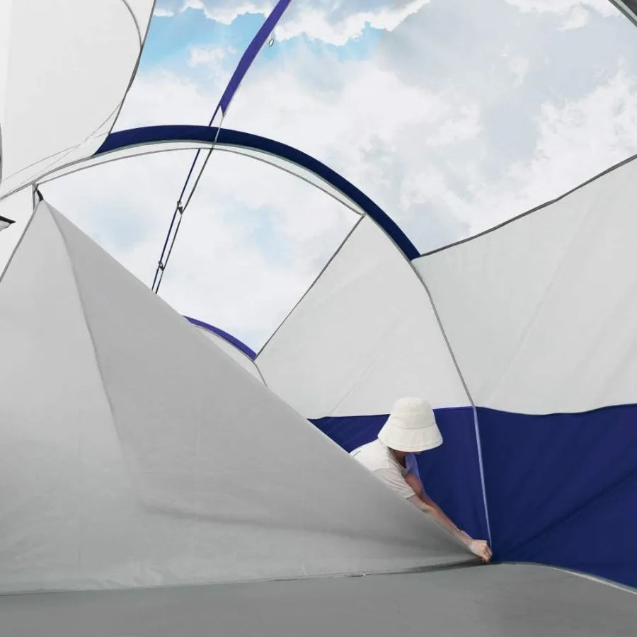 CAMPROS CP Tent 12Person Camping Tents with 3 Rooms Waterproof Windproof Design Top Rainfly for Enhanced Protection 6 Large Mes