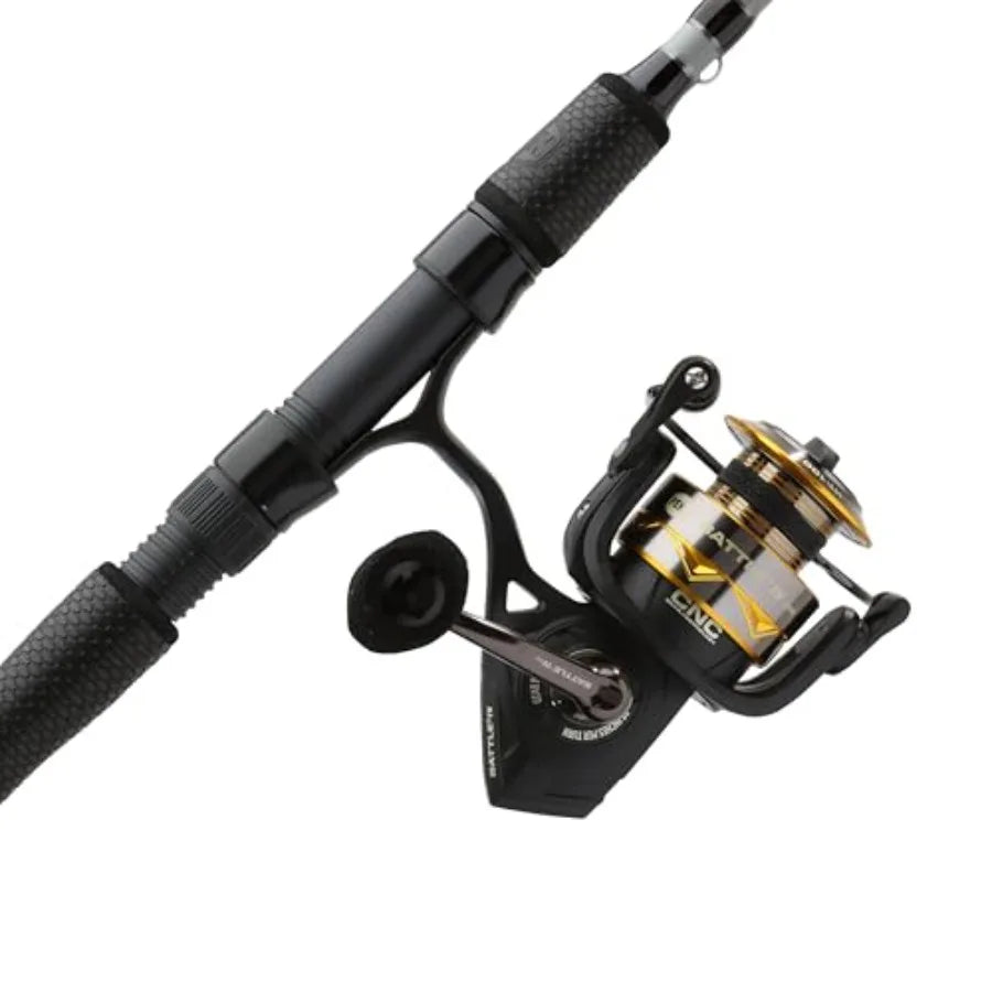 PENN Battle IV Spinning Reel and Fishing Rod Combo for Saltwater and Freshwater Fishing with High-Performance Gear System Durab