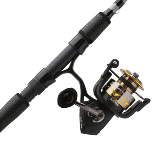 PENN Battle IV Spinning Reel and Fishing Rod Combo for Saltwater and Freshwater Fishing with High-Performance Gear System Durab