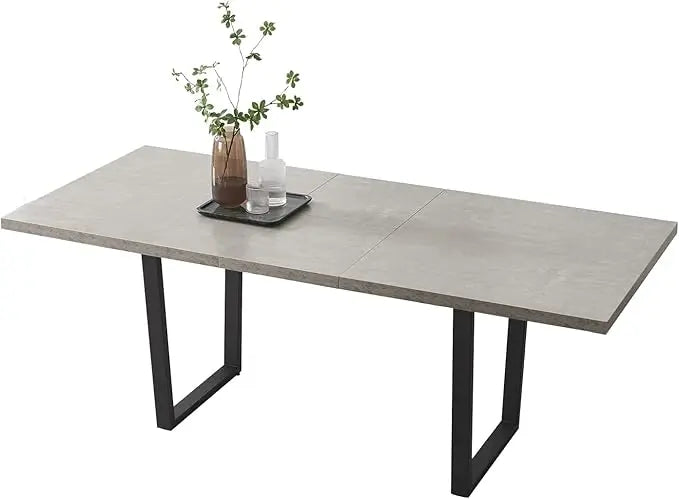 Walnut Color Expandable Dining Table, 51-67 Inches Adjustable Length, Modern Simple Design, Perfect for Family & Office, Seats6+