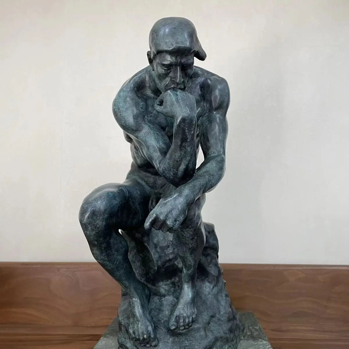 Bronze Rodin's Sculpture The Thinker Statue Thinking Nude Man Sculpture Replica Handmade Large for Home Decoration