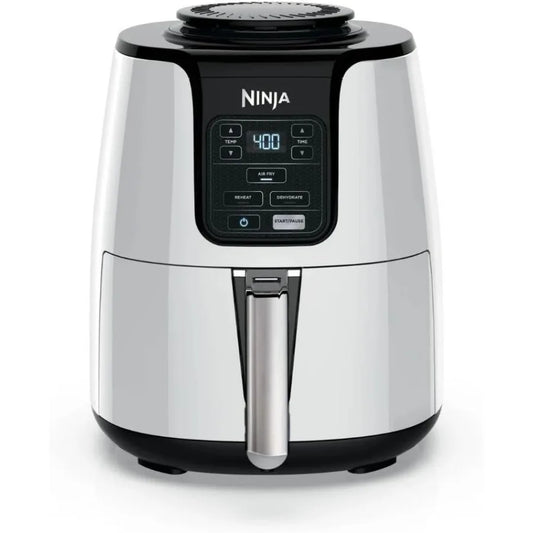 Ninja 4Qt Air Fryer with Easy-Release Ceramic Basket Crisper Plate 1550Watt MultiFunction Cooker Air Fry Roast Bake White