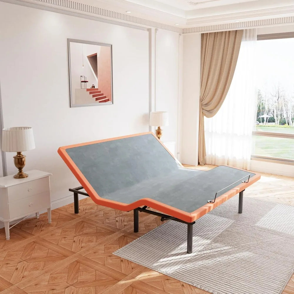 Adjustable Bed Frame King - Ergonomic Electric Bed Base, Foot & Head Incline, APP Control, Wireless Remote, Zero Gravity,