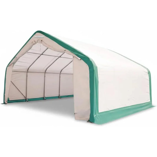 Industrial 20x40 ft Storage Shelter | Single Truss PVC Canopy Building | Peak Style for Equipment