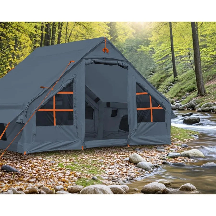Inflatable Camping Tent 2 4 6 8 Person Glamping Inflatable Tents for Camping 2025 Update Zipper Door Easy Setup Blow Up Tents B