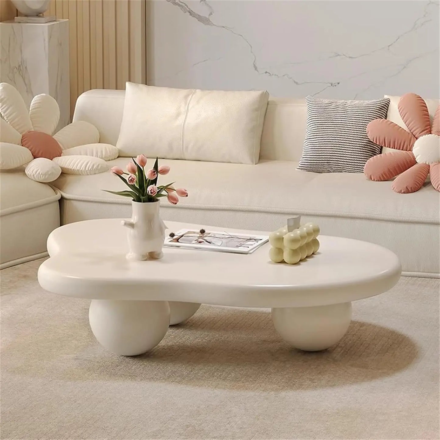 Cloud Coffee Table Modern Cute Coffee Tables Irregular Simple Tea/Center Table for Small Space End Table for Living Room